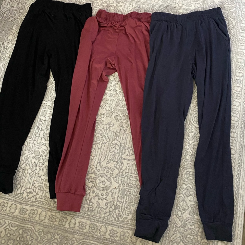 Women’s Black, Red, and Dark Blue Jogger Pants with Pockets